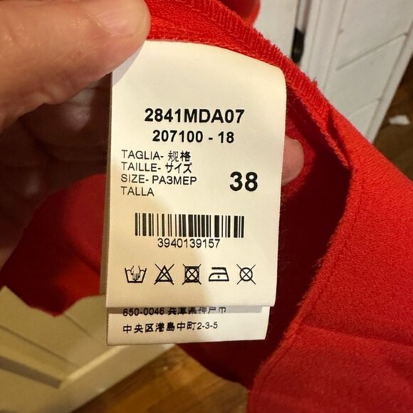 MSGM Fit and Flare Dress Size 38 /6 Red Panel Made In Italy - Picture 3 of 6